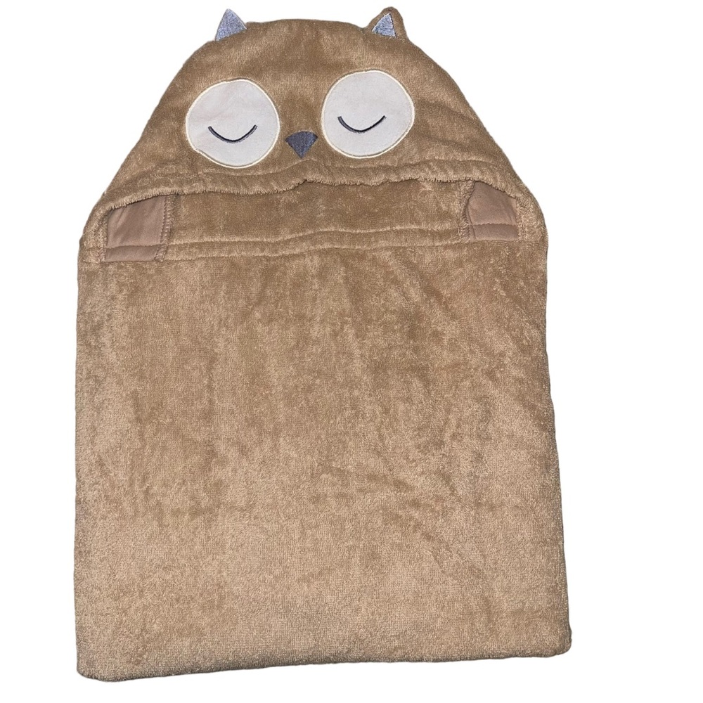 Just Born 100% Cotton Terry Cloth Infant Bath Towel Fox Hooded 28”x25” Tan